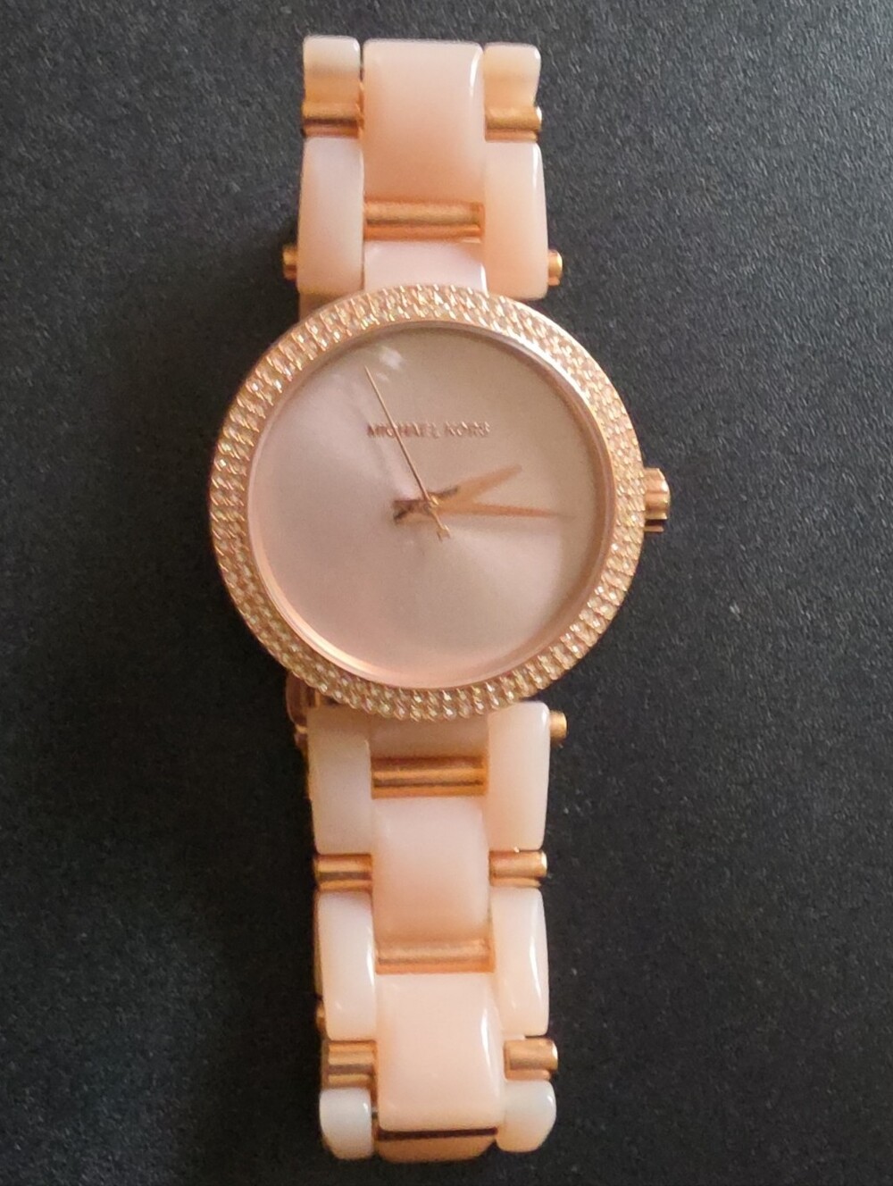 Michael Kors Pink Resin Watch with Rose Gold Accents